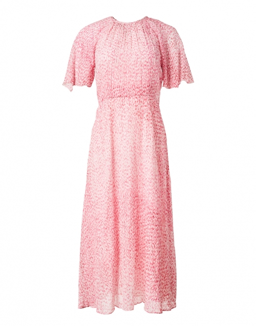 Elowen Cream and Pink Animal Print Silk Dress | L.K. Bennett | Halsbrook