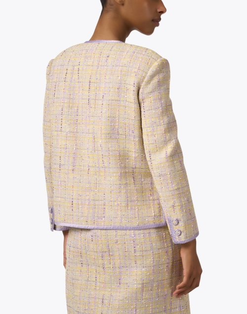 Back image - St. John - Yellow and Lavender Tweed Jacket