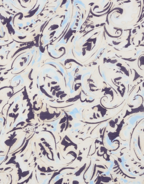 Fabric image - Leggiadro - Blue Paisley Printed Modal Cashmere Scarf