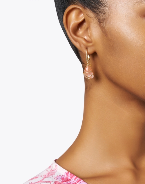 Look image - Gas Bijoux - Tao Gold Quartz Drop Earrings