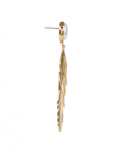 Back image - Mignonne Gavigan - Cooper Palm Pearl with Feather Drop Earrings