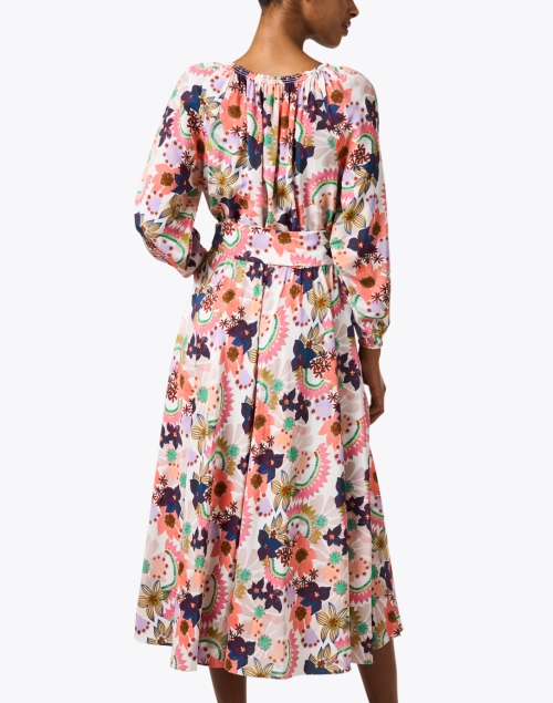 Back image - Soler - Raquel Multi Floral Print Silk Dress