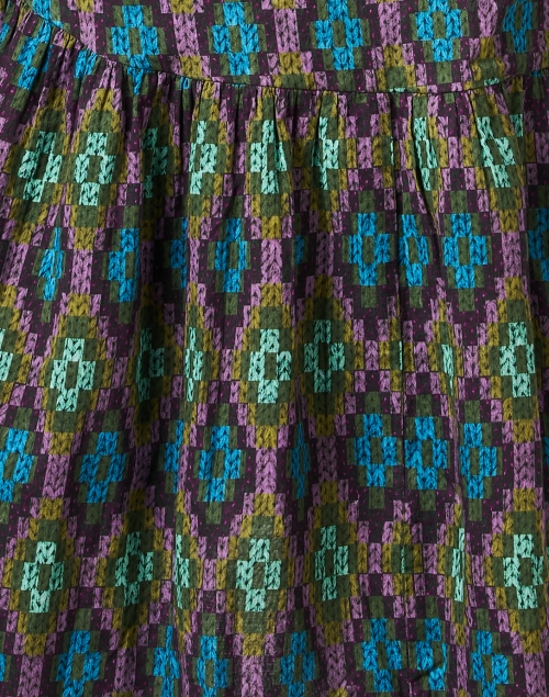 Fabric image - Ro's Garden - Deauville Green Argyle Print Shirt Dress