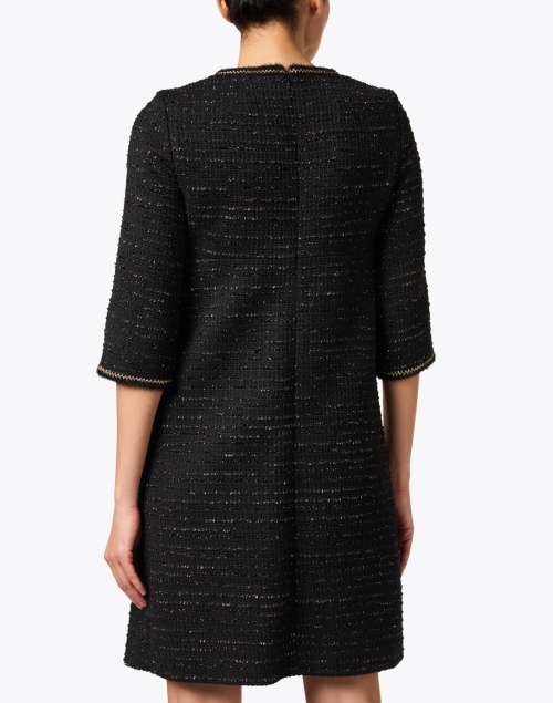 Back image - Paule Ka - Black Tweed Lurex Dress