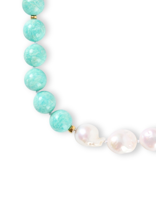 Front image - Lizzie Fortunato - Turquoise Pearl Beaded Necklace