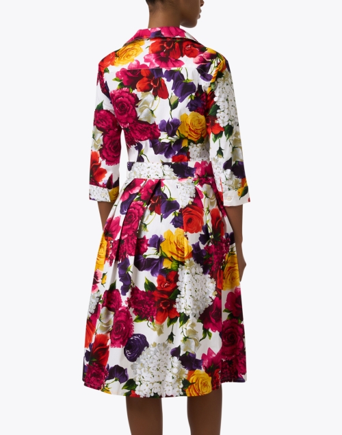 Back image - Samantha Sung - Audrey Multi Floral Print Cotton Stretch Dress