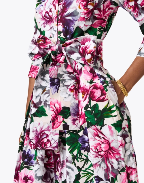 Extra_1 image - Samantha Sung - Audrey Pink Floral Print Stretch Cotton Dress