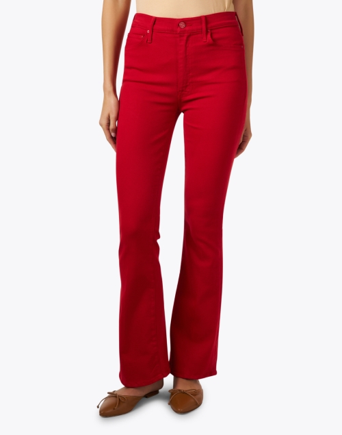 Front image - Mother - The Weekender Red Flare Jean