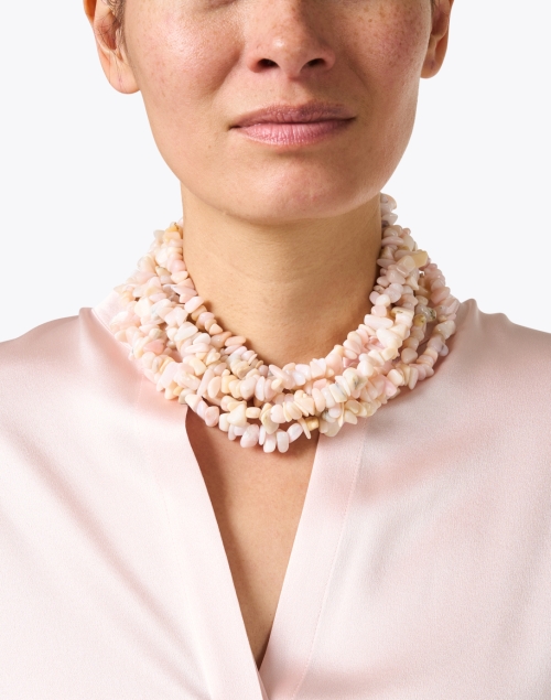 Look image - Kenneth Jay Lane - Pink Stone Multi Strand Necklace