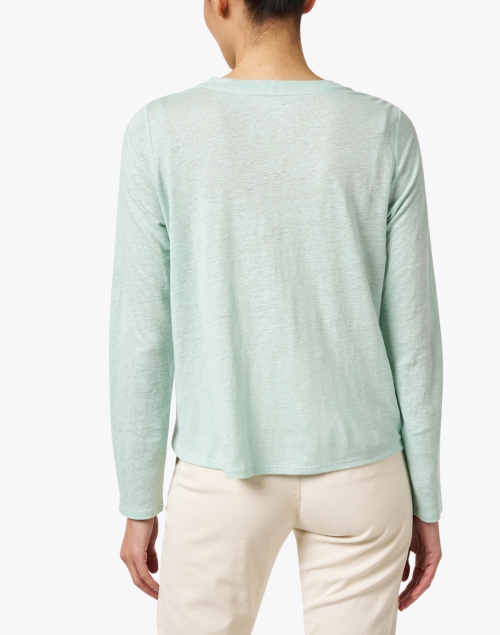 Back image - Eileen Fisher - Mint Green Linen Top