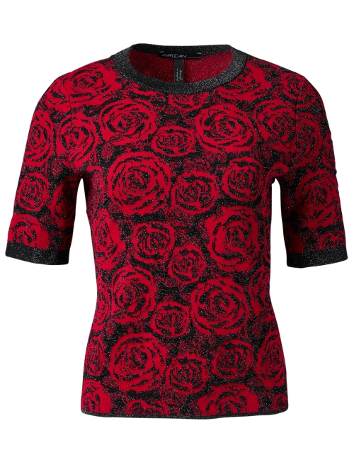 Product image - Marc Cain - Red Rose Print Knit Top