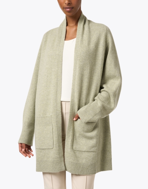 Front image - Repeat Cashmere - Green Cashmere Cardigan