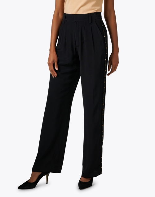 Front image - Figue - Hadley Black and Gold Straight Leg Pant
