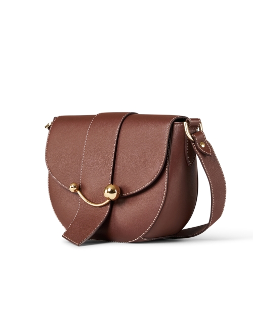 Front image - Strathberry - Crescent Brown Leather Crossbody Bag