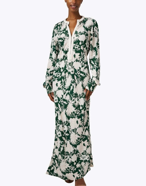 Front image - Figue - Rosalind Green Print Maxi Dress