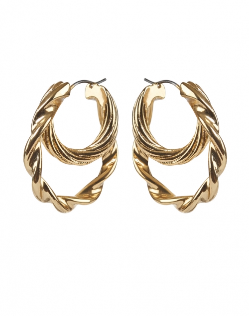 Product image - Loeffler Randall - Holly Gold Double Twisted Hoop Earrings