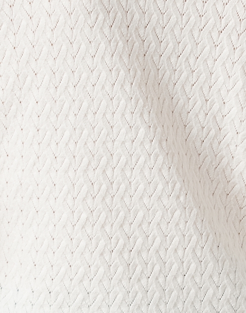 Fabric image - Ecru - White Pointelle Cardigan