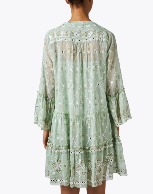 Back image - Juliet Dunn - Green Mosaic Print Dress