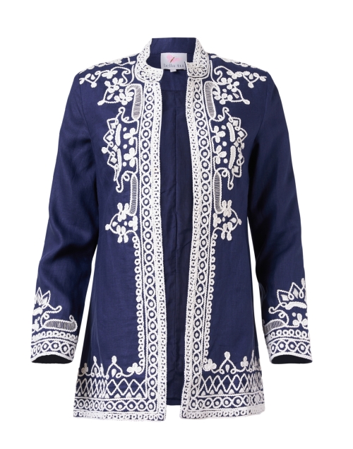 Product image - Bella Tu - Ceci Navy Embroidered Linen Jacket