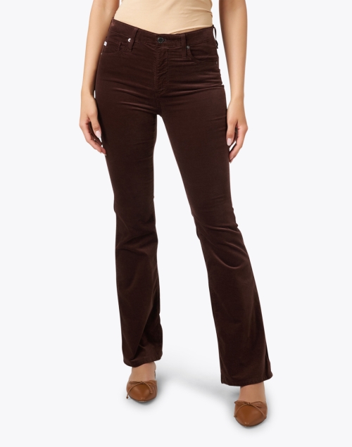 Front image - AG Jeans - Farrah Brown Velvet Bootcut Jean