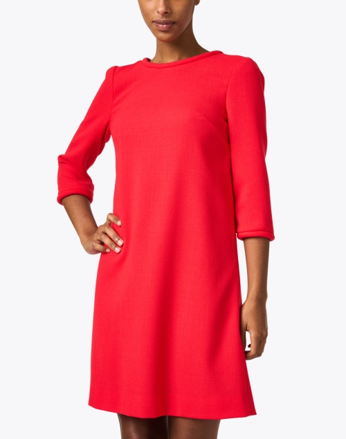 Front image - Jane - Lola Red Wool Crepe Shift Dress