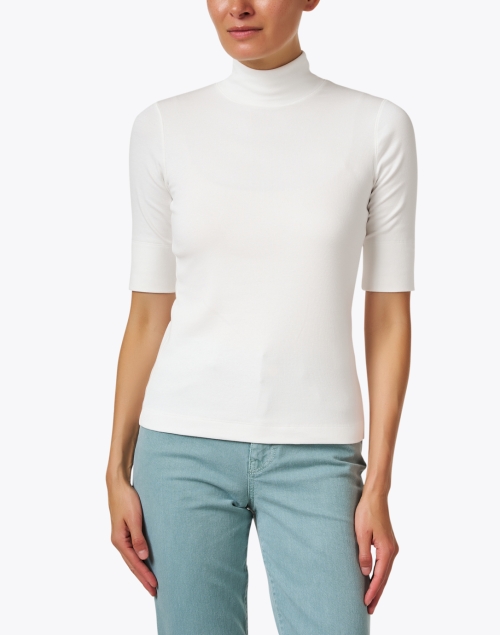 Front image - Marc Cain Sports - White Mock Neck Top