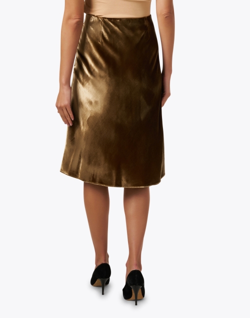 Back image - Vince - Gold Velvet Slip Skirt