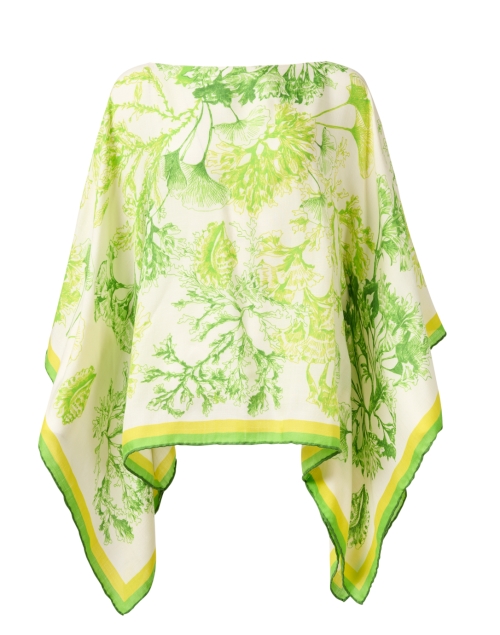 Product image - Rani Arabella - Lime Coral Print Cashmere Silk Poncho