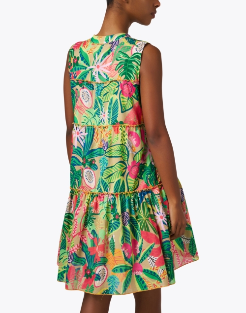 Back image - Vilagallo - Isa Tropical Multi Print Cotton Dress