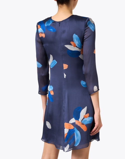 Back image - Emporio Armani - Blue Printed Silk Dress