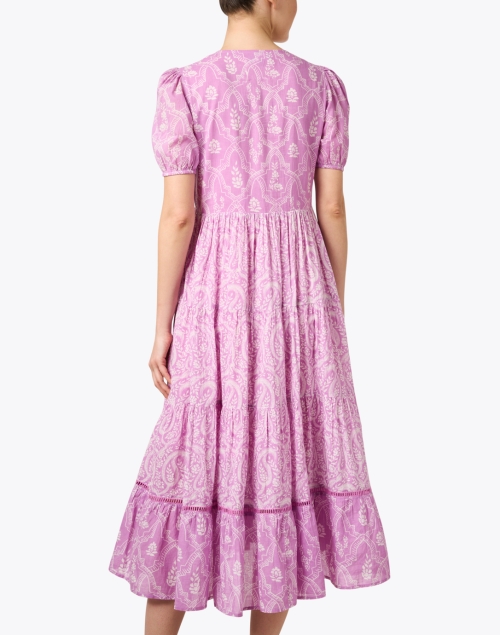 Back image - Ro's Garden - Daphne Purple Print Dress
