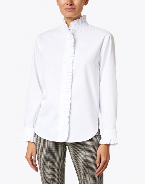 Hinson Wu - Nora White Luxe Ruffled Cotton Shirt