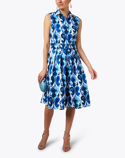 Audrey Blue and White Print Dress