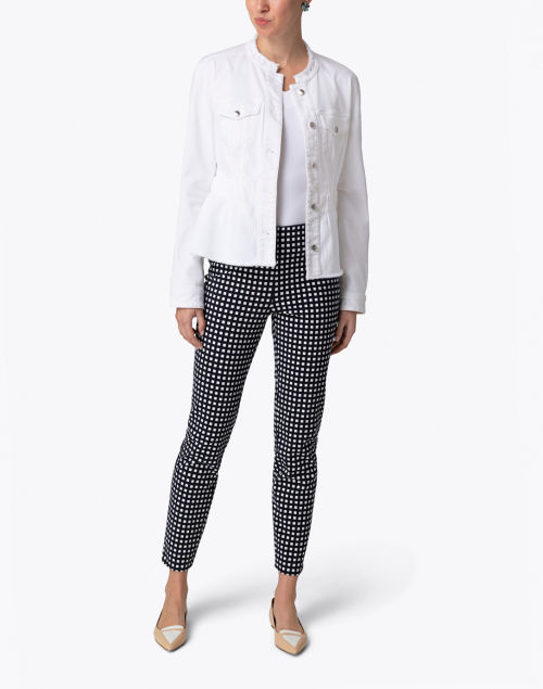 White Denim Peplum Jacket