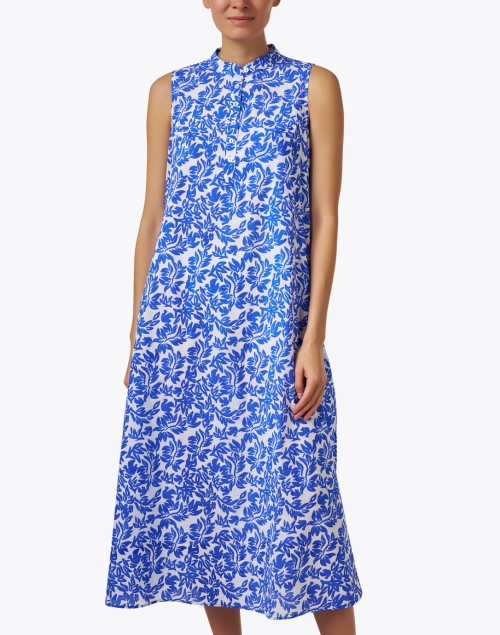 Front image - Ro's Garden - Devina Blue Printed Dress