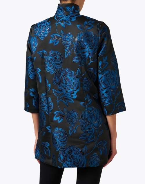 Back image - Connie Roberson - Rita Black and Blue Floral Jacket