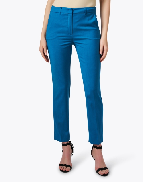 Front image - Weekend Max Mara - Canon Blue Wool Pant