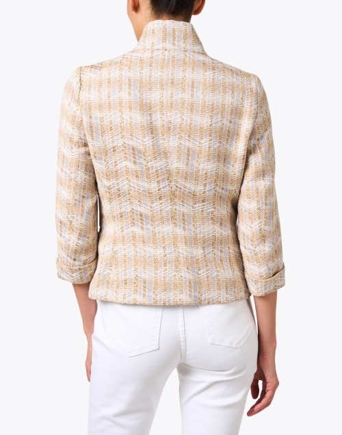 Back image - Emporio Armani - Beige Chevron Tweed Jacket