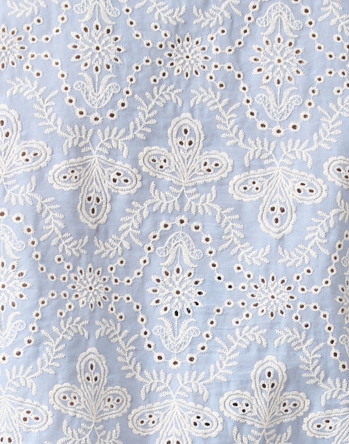 Fabric image - Veronica Beard - Thorp Blue Eyelet Blouse
