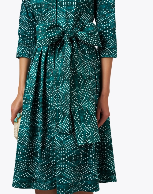 Extra_1 image - Samantha Sung - Audrey Green Print Cotton Stretch Dress