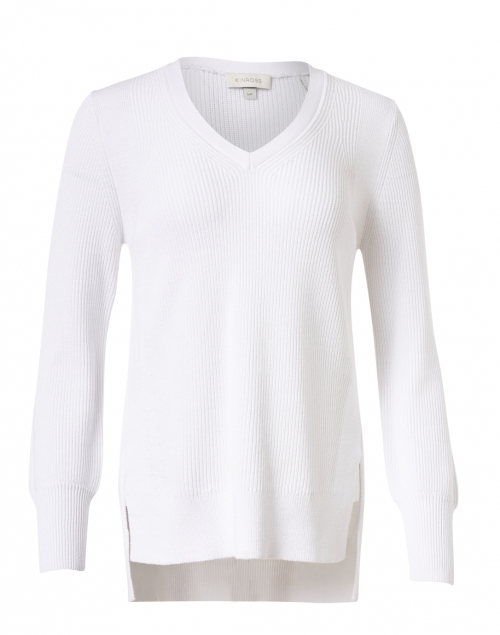 Product image - Kinross - White Ribbed Cotton Sweater
