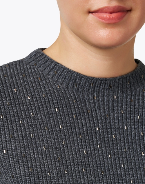 Extra_1 image - Piazza Sempione - Dark Grey Embellished Wool Sweater