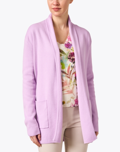 Front image - Burgess - Lilac Cotton Cashmere Travel Coat