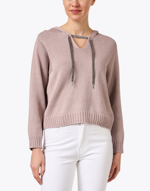Front image - Fabiana Filippi - Taupe Cotton Knit Pullover