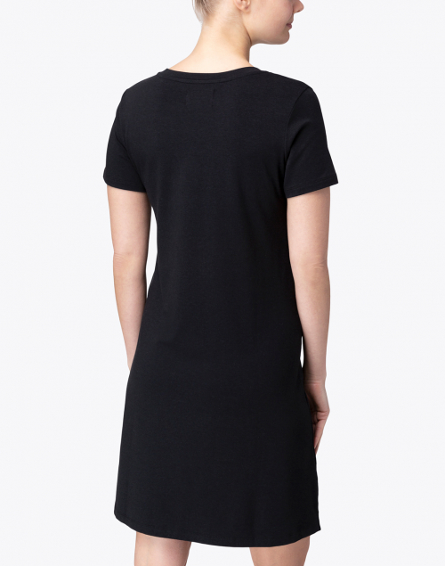 Back image - Southcott - Elinor Black Bamboo Cotton T-Shirt Dress
