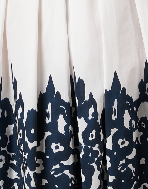 Fabric image - Piazza Sempione - White and Navy Print Shirt Dress