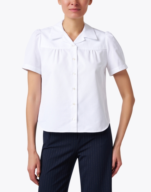 Front image - Ines de la Fressange - Constance White Cotton Shirt