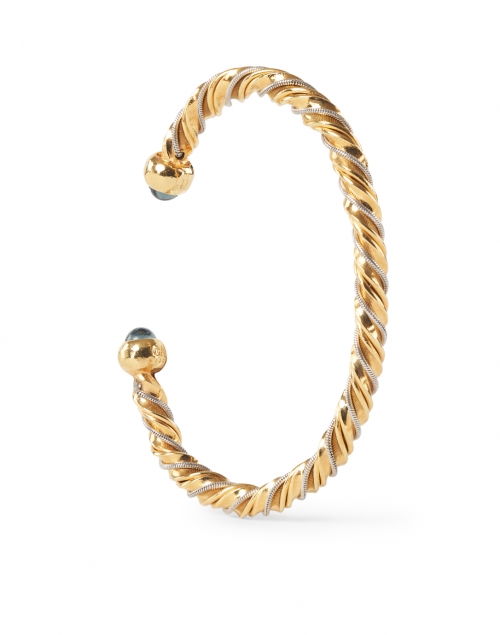 Fabric image - Gas Bijoux - Gold and Silver Intertwined Braided Cuff Bracelet
