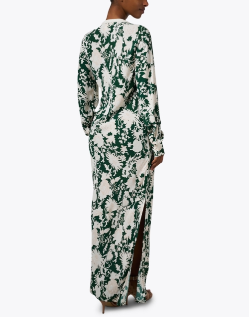 Back image - Figue - Rosalind Green Print Maxi Dress