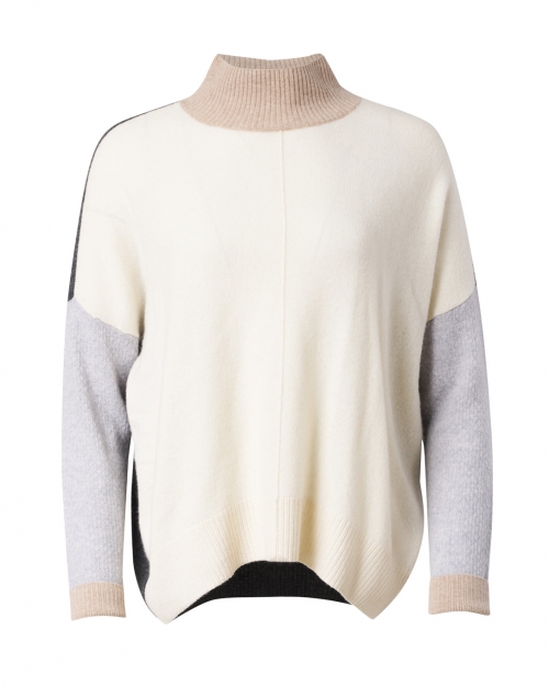 Lisa Todd - High Ambition Ivory Colorblocked Turtleneck Sweater